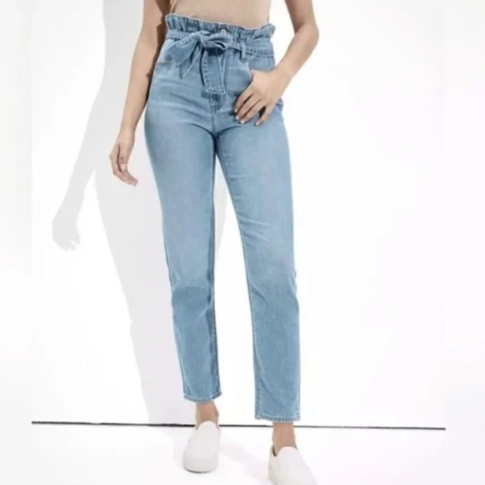 🚨4/$25 American Eagle Highest-Rise Mom Jean Belt Paper-bag Size 2 Short